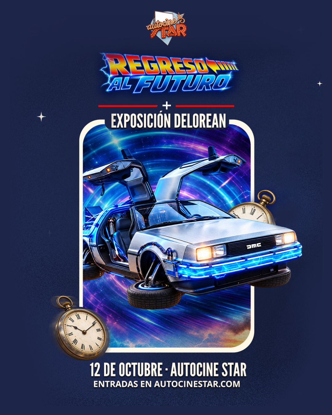 Póster de Más allá de la pantalla: Regreso al futuro + EXPOSICIÓN DELOREAN